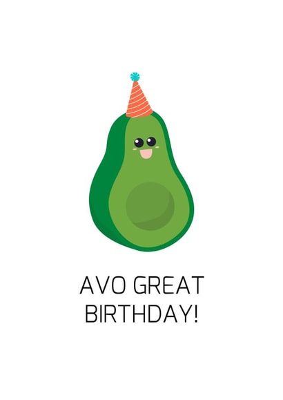 avocado avo Birthday Card 29775 created by Sunnyside Design