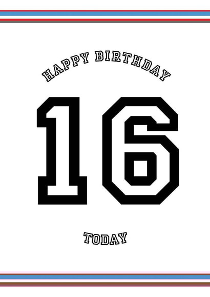 16TH birthday Birthday Card 6829 created by Let's Dream