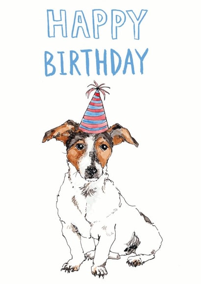 Happy birthday jack russel dog card created by Bramble Designs