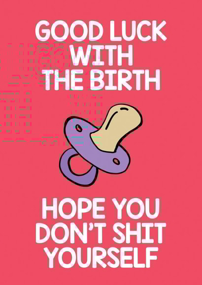 RUDE, FUNNY GOOD LUCK CARD FOR NEW BABY, BABY SHOWER,  PREGNANCY, EXPECTING  created by Thirty Mussels