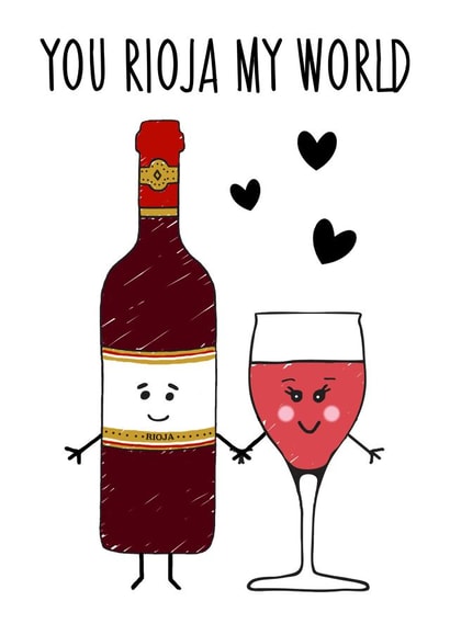Wine Rioja Love & Friendship Card 8912 created by Of Life & Lemons Ltd.