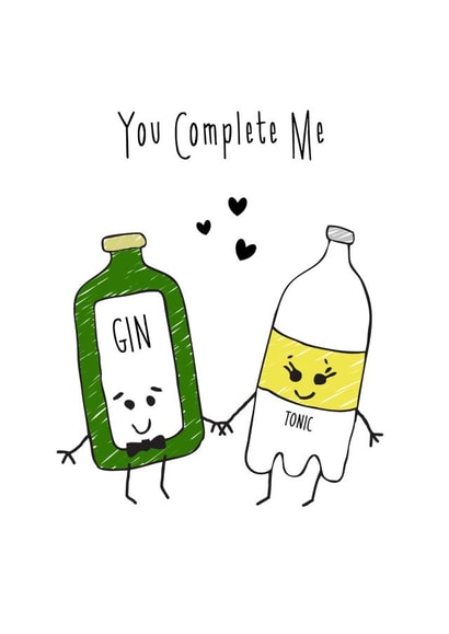 Gin anniversary Love & Friendship Card 31400 created by Of Life & Lemons Ltd.