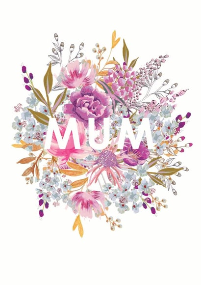 Classic Mother's Day Card - Pretty Florals - Bouquet created by Louise Tiler