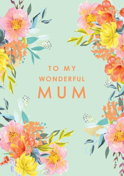 Pretty Mother's Day Card - Wonderful Mum - Floral created by Louise Tiler