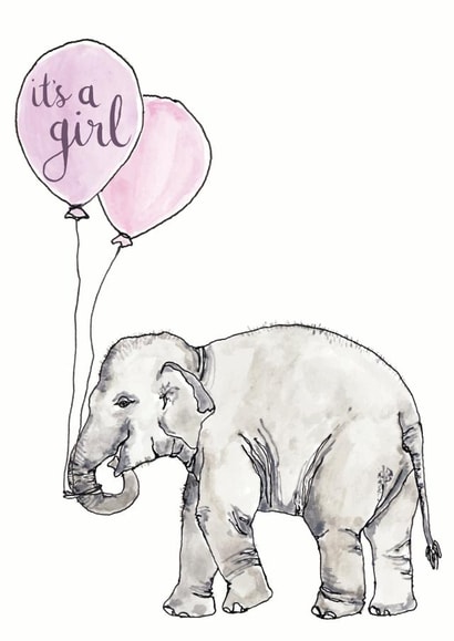 Congratulations it's a girl new baby card created by Bramble Designs