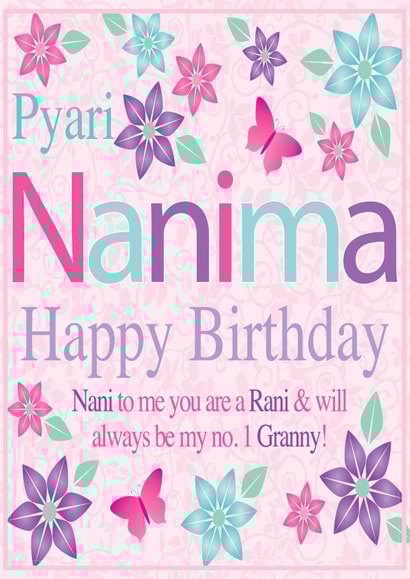 nani rani Birthday Card 31310 created by Personalised Celebrations
