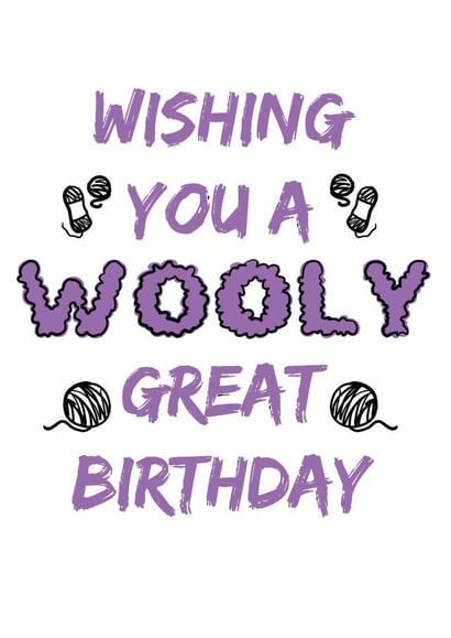 knitting crochet Birthday Card 9147 created by Savage Scribbles