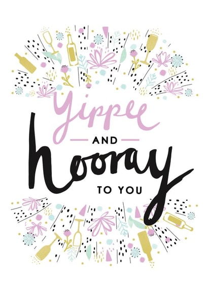 Pretty Congratulations Card - Yippee - Hooray - Champagne Fizz created by Louise Tiler
