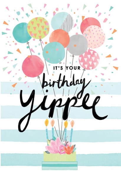 Classic Birthday Card - Yippee - Cake created by Louise Tiler