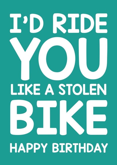 bike cyclist Birthday Card 8520 created by Thirty Mussels