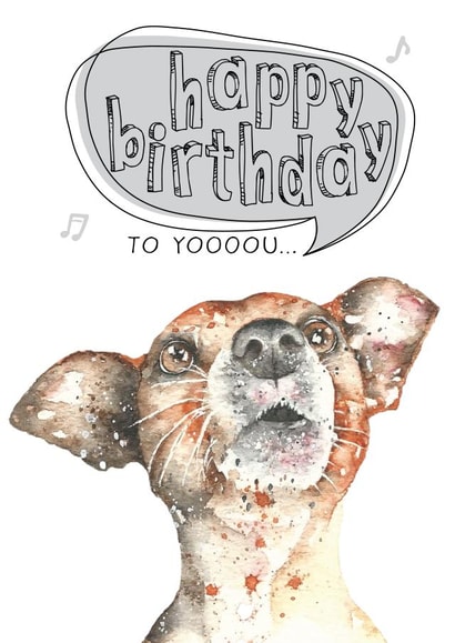 dog painting Birthday Card 8291 created by Dotty Dog Art