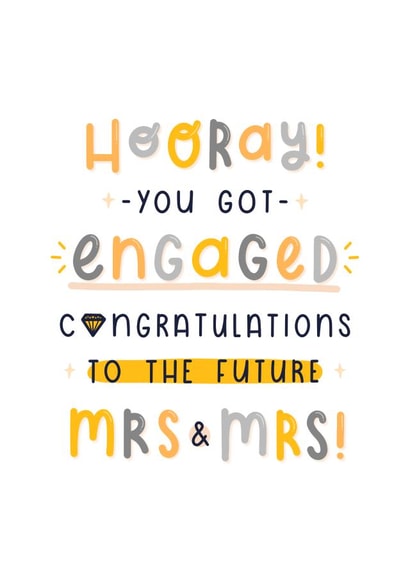 Mrs and Mrs Engagement Card created by Joanne Hawker