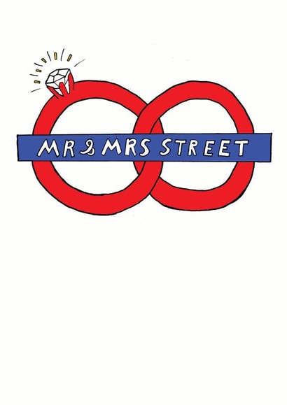 London Underground wedding card created by A Ray of Sunshine Cards