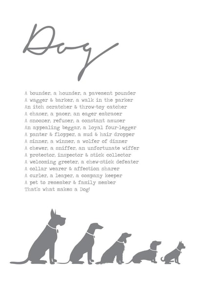 dog poem Just because Card 8651 created by Joanna Miller
