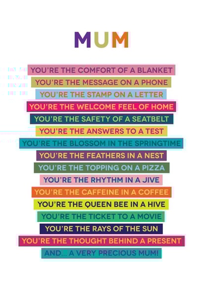 Heartfelt Special Mum Poem Card - Perfect For Mother's Day Or Her Birthday created by Joanna Miller