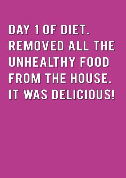 diet funny Love & Friendship Card 6562 created by Redback Cards