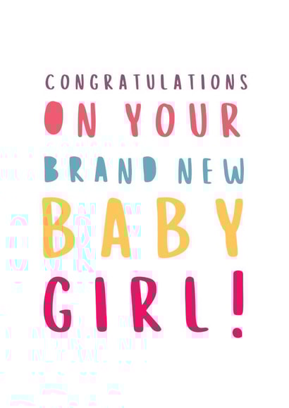 Baby Girl New Baby Card 8847 created by Russet and Gray