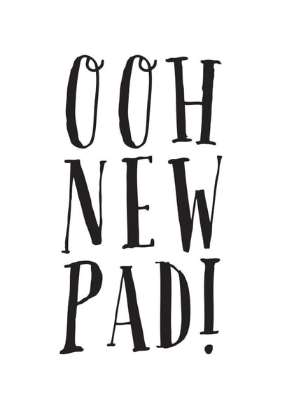 Pad Typographic New Home Card 8848 created by Russet and Gray
