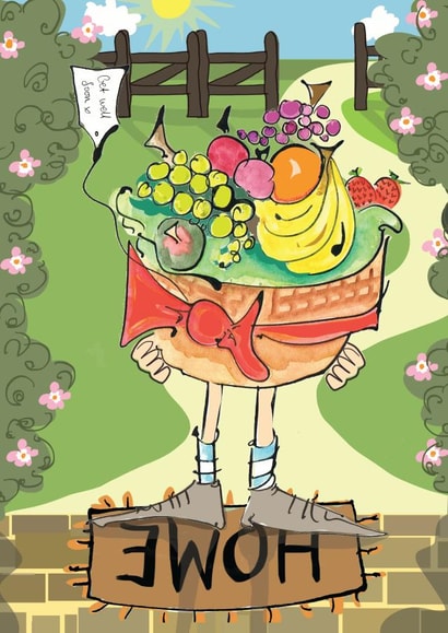 Fruit Basket Get Well Card 1202 created by Higgledy Ink Illustration