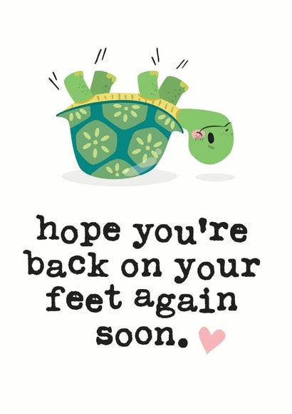 Get back on your feet get well soon card created by Mrs Best Paper Co.