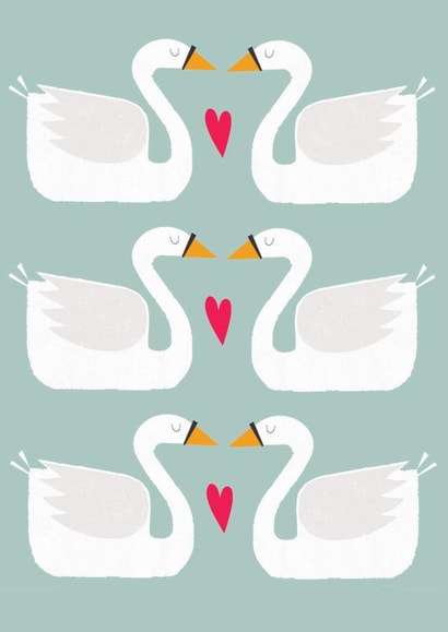 Swan illustration - Wedding or engagement card created by Kali Stileman