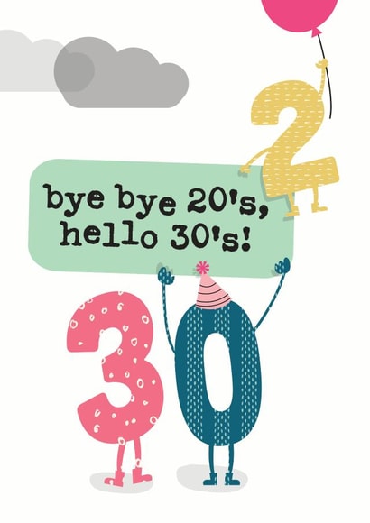 30 thirty Birthday Card 5942 created by Mrs Best Paper Co.