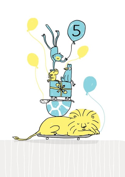 5 lion Birthday Card 25718 created by Sarah Ray