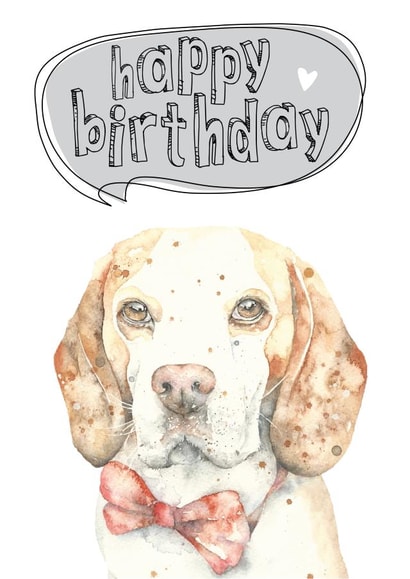 dog beagle Birthday Card 8293 created by Dotty Dog Art