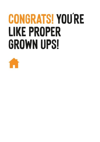 Funny New Home Card For Couple - First Home - Like Proper Grown Ups created by Purple Tree Designs