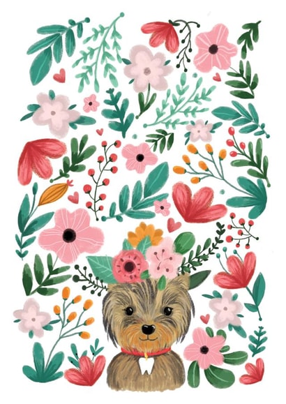 yorkie terrier Just because Card 1186 created by Anna Alekseeva