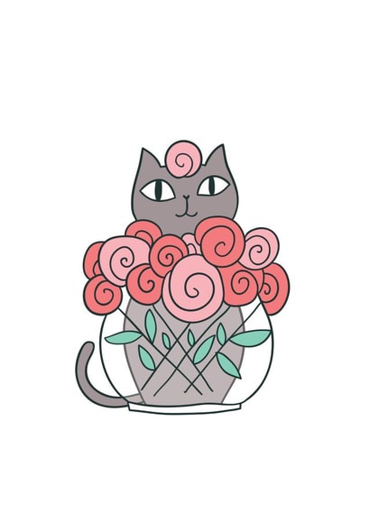 cat kitty Just because Card 1187 created by Anna Alekseeva