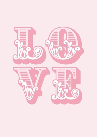 Love - Retro font card - Wedding and Engagement created by Percy & Pearl
