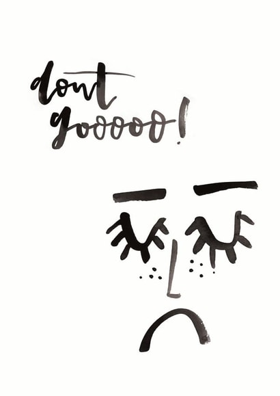 don't go Male Leaving Card 4452 created by Bee Davies