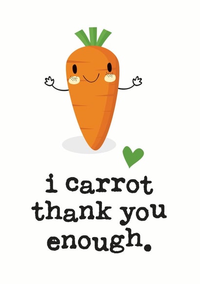 carrot Cute Thank You Card 5948 created by Mrs Best Paper Co.