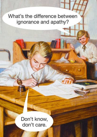 Funny Birthday Card - School - Don't Know, Don't Care created by © Ladybird Books Ltd 2025