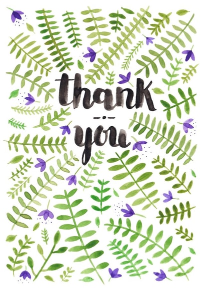 Pretty Thank You Card - Foliage created by Elena O'Neill