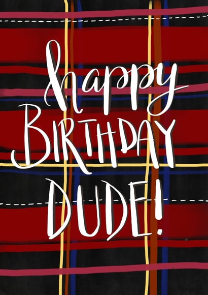 dude tartan Birthday Card 4252 created by Claire Lefevre