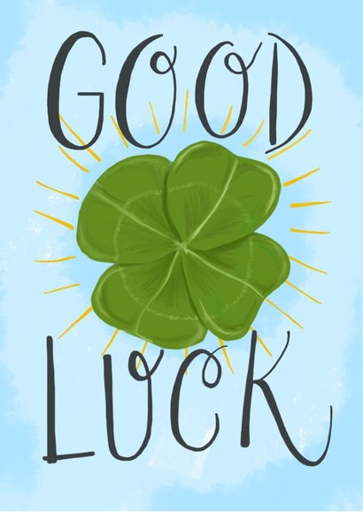 shamrock clover Good Luck Card 4257 created by Claire Lefevre