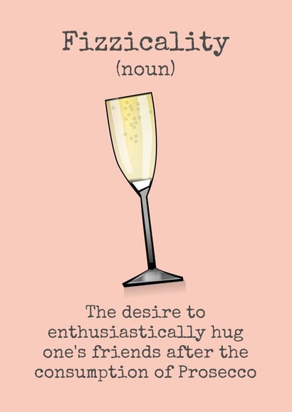 Prosecco fizz Birthday Card 2622 created by Doodle Dot Design Co