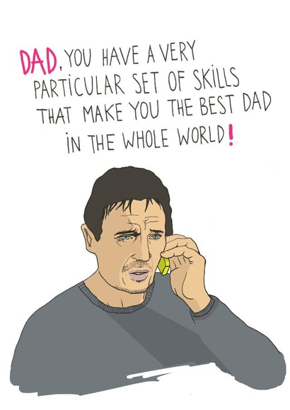 Very particular set of skills Father's Day or Birthday card created by Kasia Cards