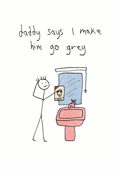 dad grey Birthday Card 28417 created by Greetings by Nibby Williams