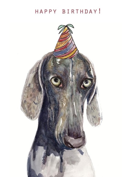 dog hat Birthday Card 9206 created by Harriet Lowther