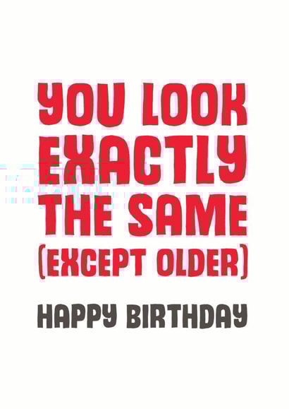 Adult Typographic Birthday Card 8971 created by Mostly Beautiful