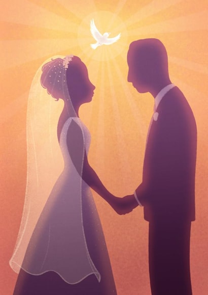 Artistic silhouette design - Wedding Card created by Sarah Satrun