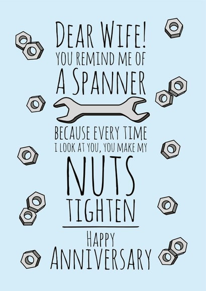 funny joke Anniversary Card 9583 created by RS Graphics