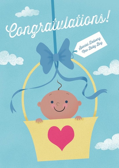 baby boy New Baby Card 2475 created by Louise Gardner