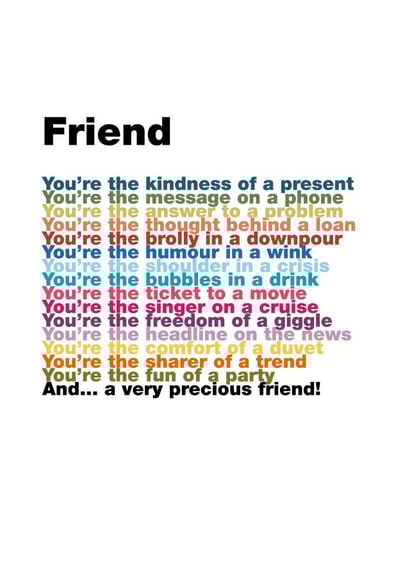 Heartfelt Birthday/Love & Friendship Card - Friend - Poem created by Joanna Miller