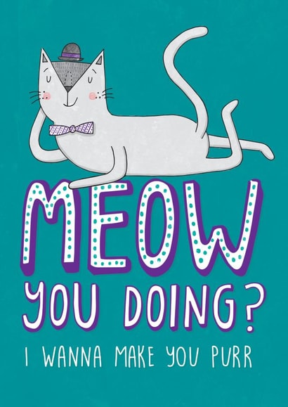 cat pun Anniversary Card 29970 created by Katie Ruby Illustration