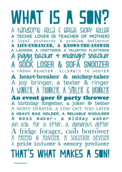 Heartfelt Birthday Card - Son - What Is A Son? created by Joanna Miller