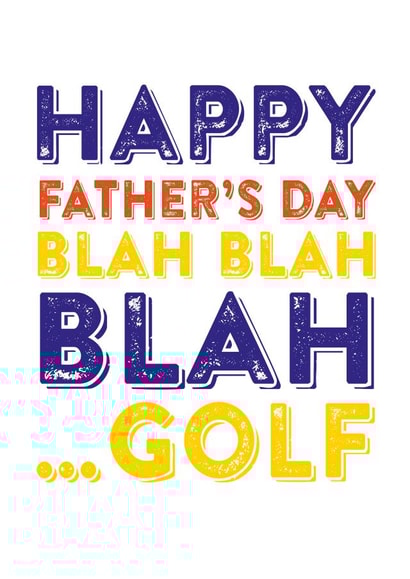 blah golf Father's Day Card 3523 created by Do You Punctuate?
